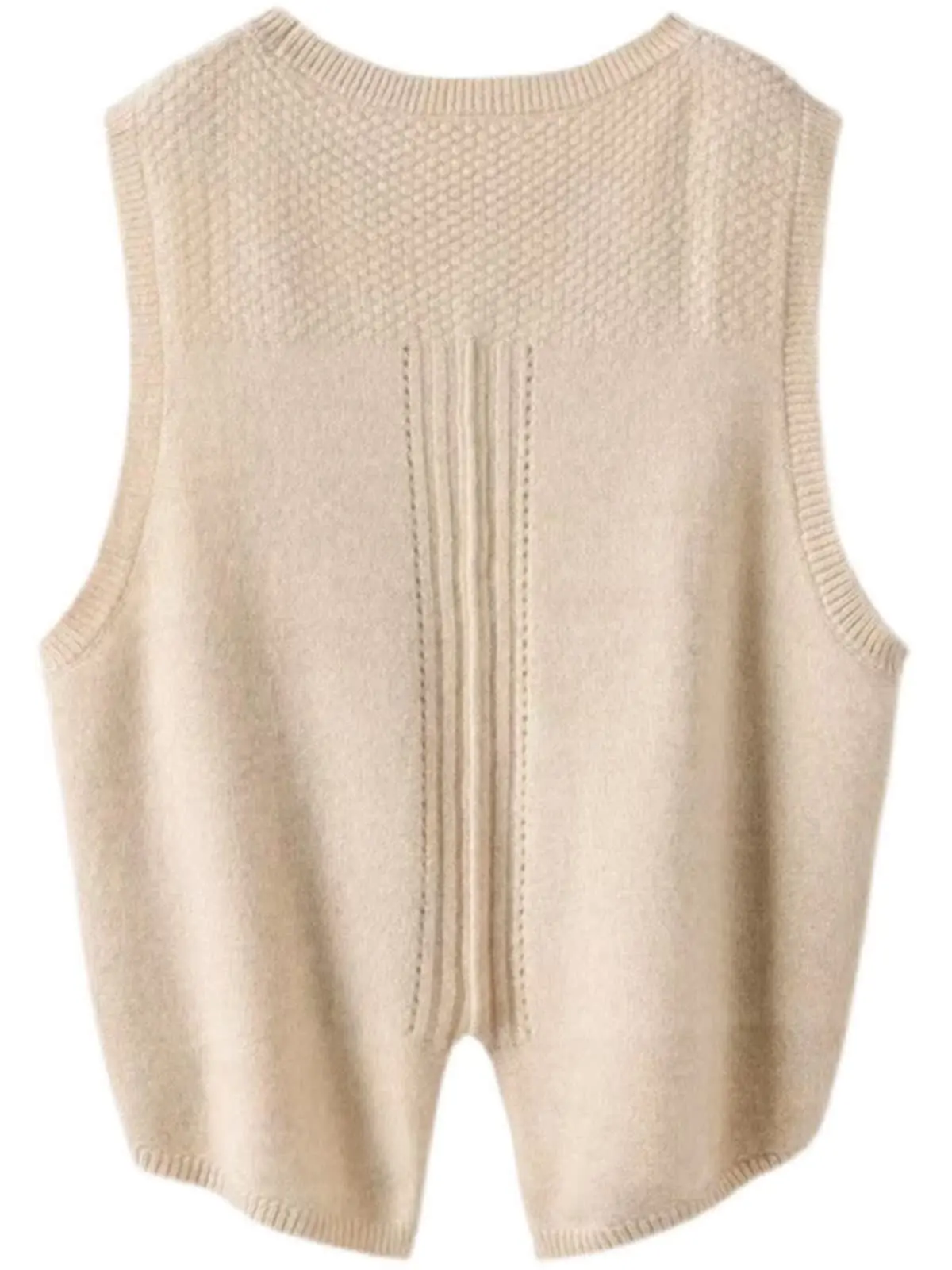 Gebreid Wollen Svel Vest Dames Faion Design Ba Split Twist Flower Base Ronde Ne Layering Tank Top Herfst Nieuwe Sle