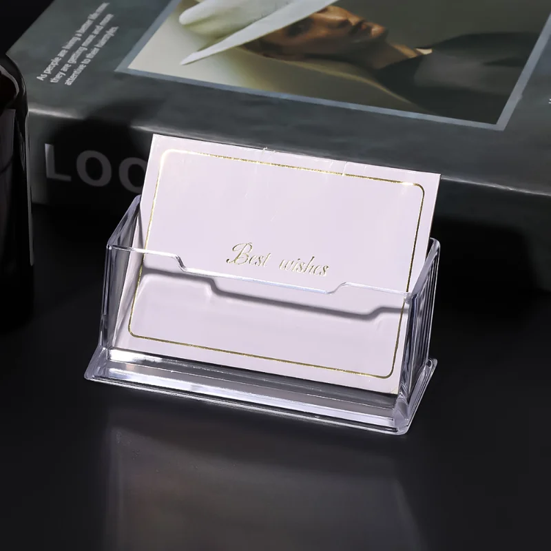 Business Card Holder Transparent Acrylic Card Storage Box Business Large Capacity Office Desktop Business Card Box Display Stand