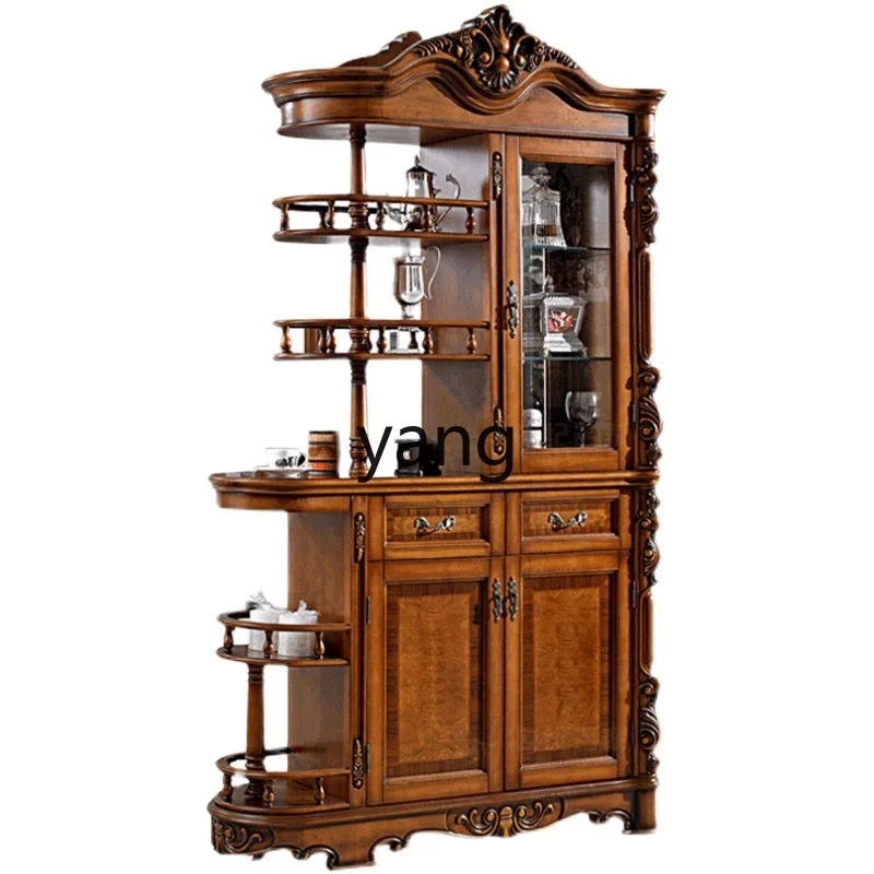 LH solid wood porch cabinet partition living room door entry decorative cabinet wine rack foyer cabinet