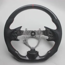 Replacement Real Carbon Fiber Steering Wheel with Leather for Mitsubishi Lancer 2007-2017