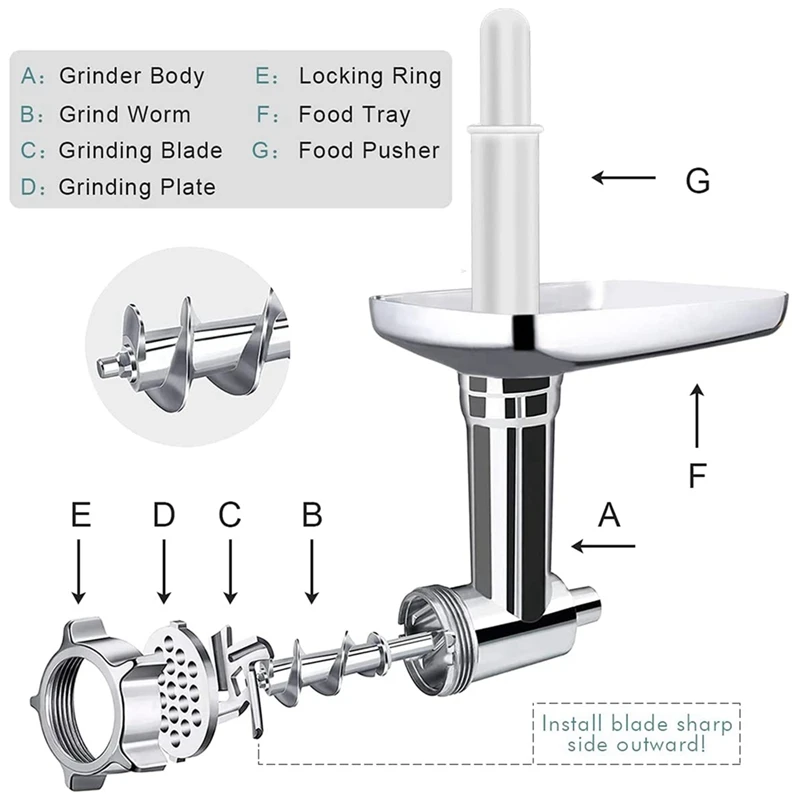 Imagem -04 - Hot Metal Meat Grinder Anexo para Cozinha Processador de Alimentos Stand Mixer Acessórios Set