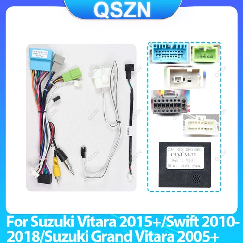 Imagen 1 del producto Adaptador Android para Radio de coche, caja Canbus de 16 pines para Suzuki Vitara 2015 y Suzuki Swift 2010-2018, Suzuki Grand Vitara 2005 +