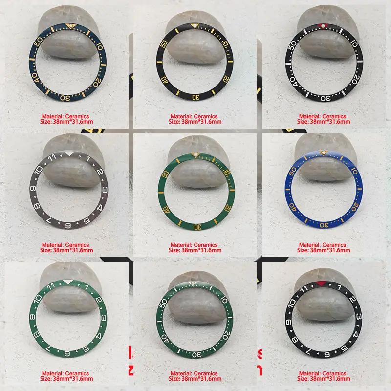 NH35 NH36 Case 38mm*31.6mm  Ceramic SKX007 Watch Bezel Insert Scale Ring for  SKX007 SKX009 SRPD Modified Watch Parts