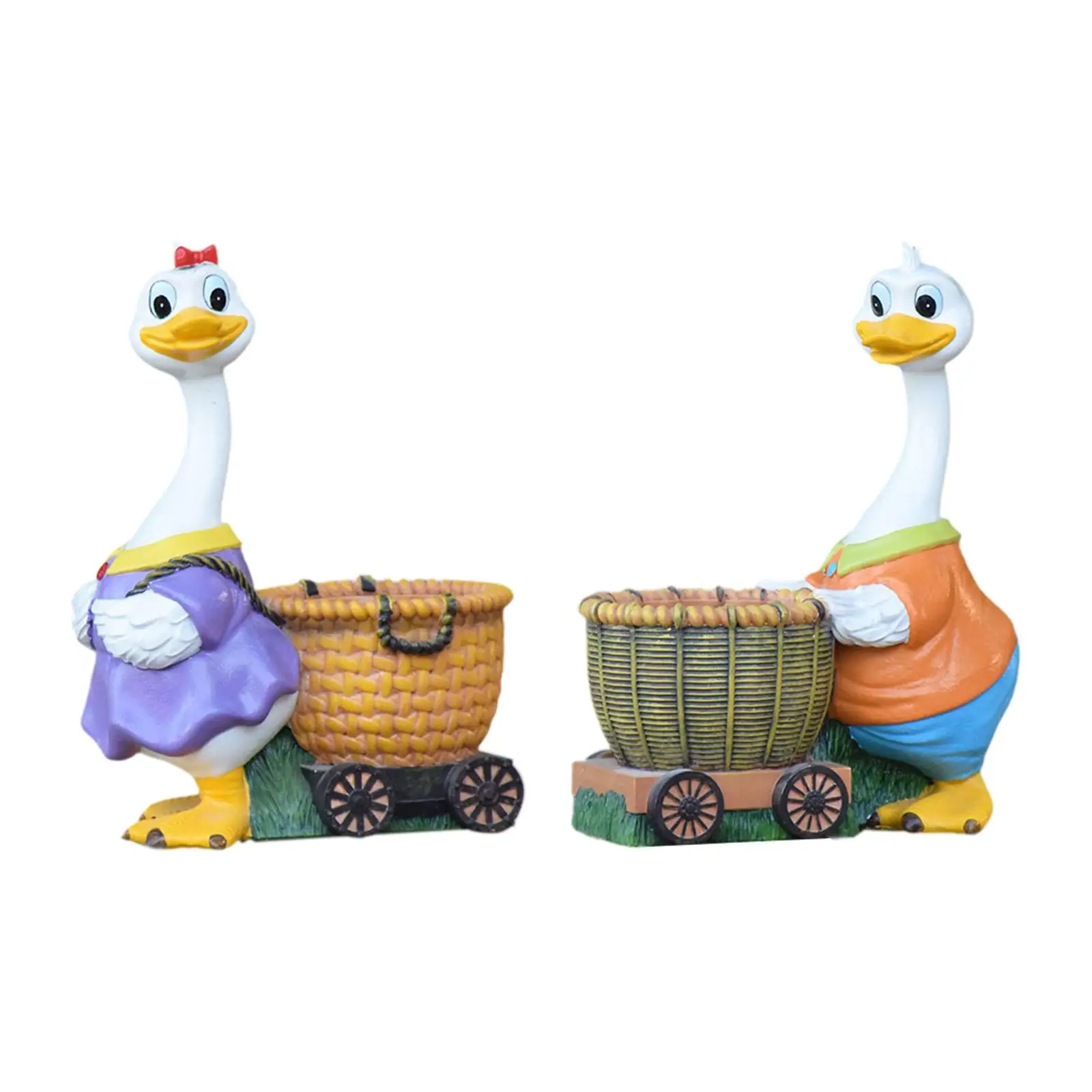 Duck Statue Sturdy Flower Pot Creative Practical Wear Resistant Animal Sculpture Duck Figurine for Lawn Patio Home Porch Outside