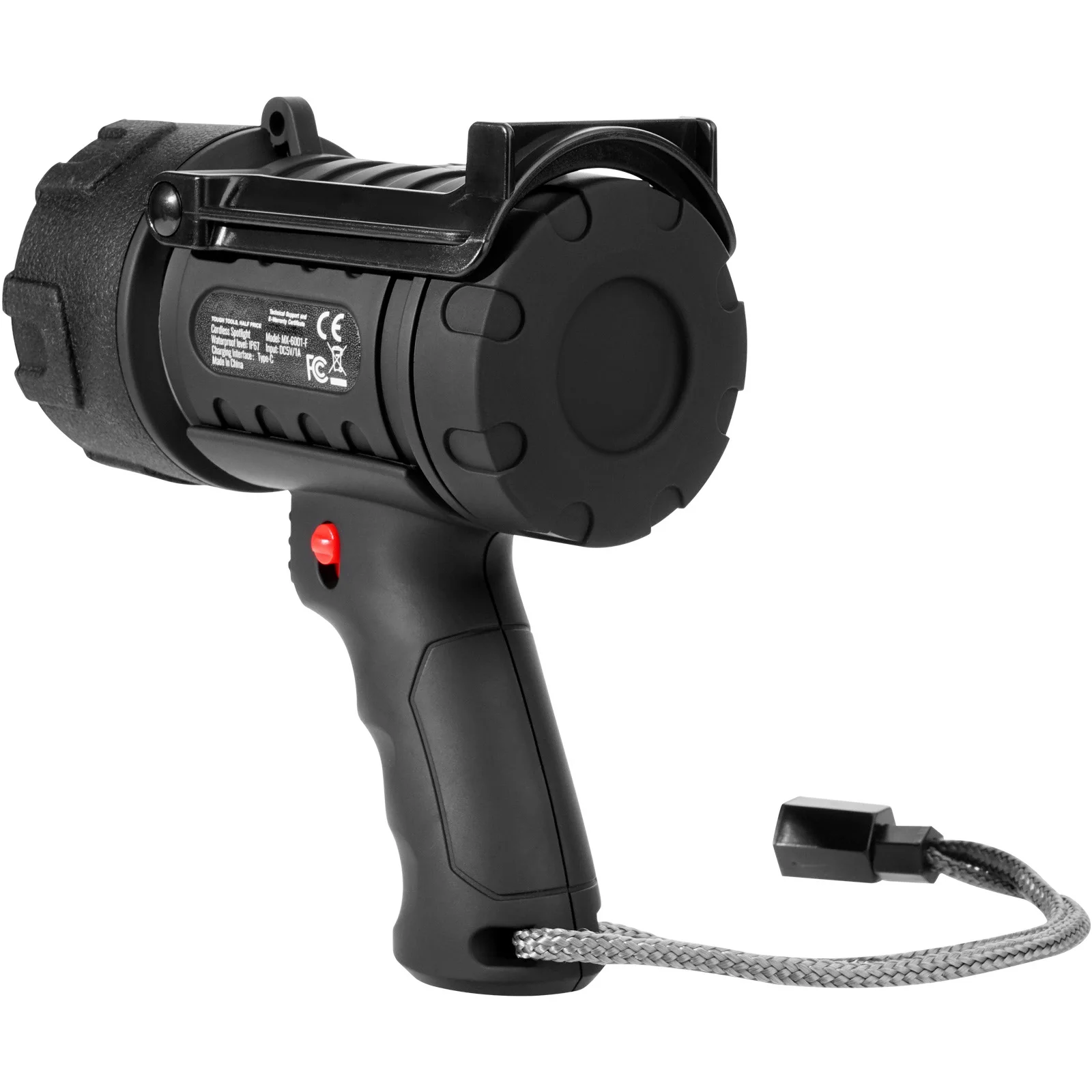 

Rechargeable LED Spotlight Flashlight, High Lumens Waterproof Handheld Searchlight, Portable Work Light with Clip for Outdoor Camping Hiking