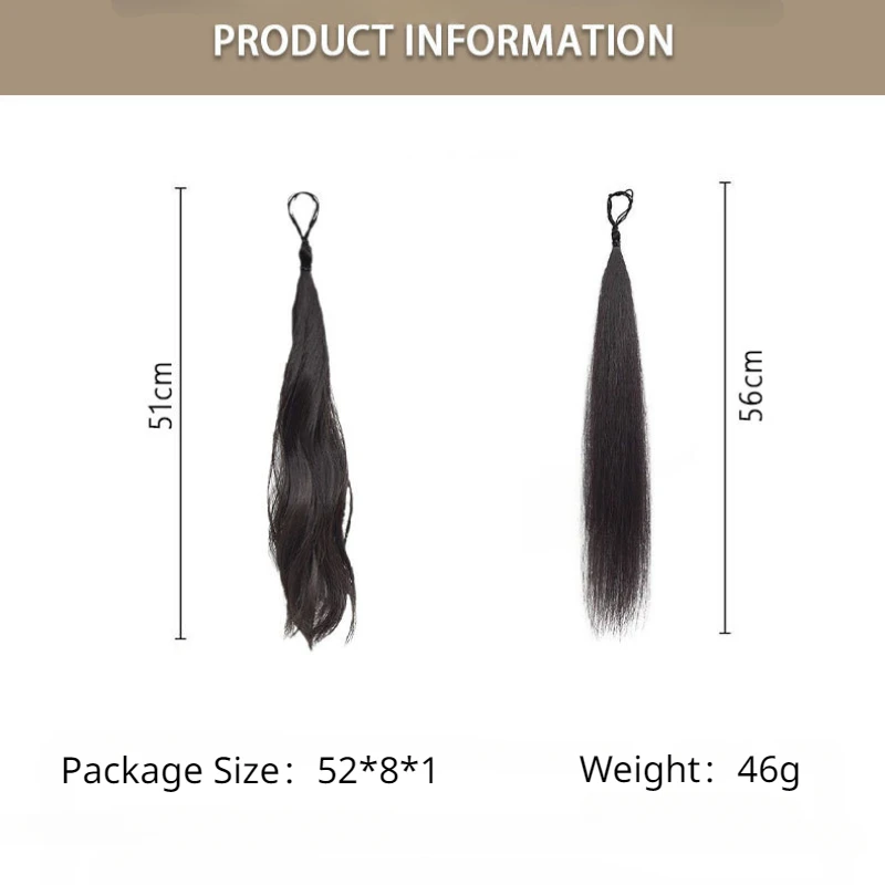 Fashion Wig Ponytail Self-twisting Hair Bundles Pill Head Medium-length Simulation Hair Tie Type for Woman Daily Party Use