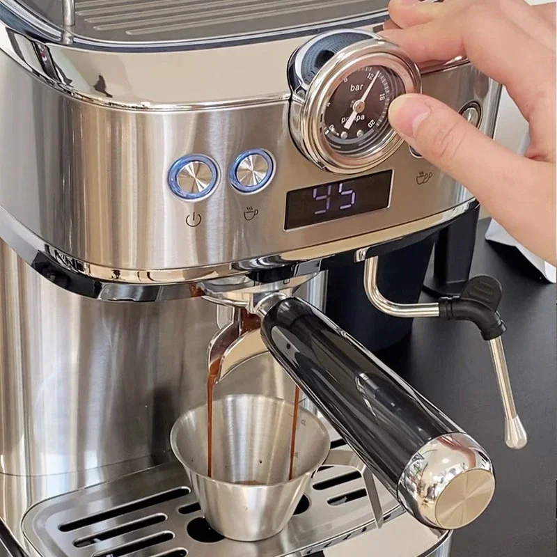 Household Espresso Machine 20Bar Coffee Maker Espresso Retro Semi-automatic Steam Milk Frother Coffee Machine