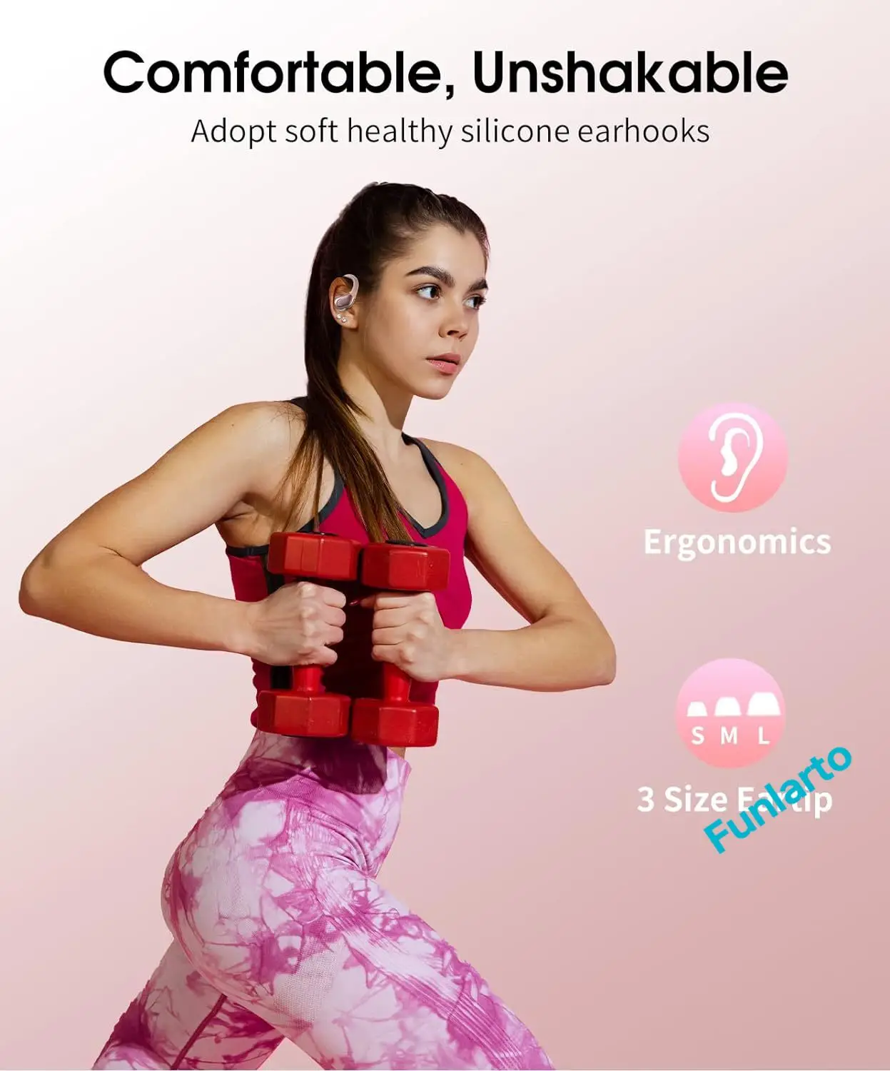 Auriculares deportivos inalámbricos TWS auriculares inalámbricos Bluetooth 5,3 con micrófono de cancelación de ruido ENC IP7 impermeable para correr