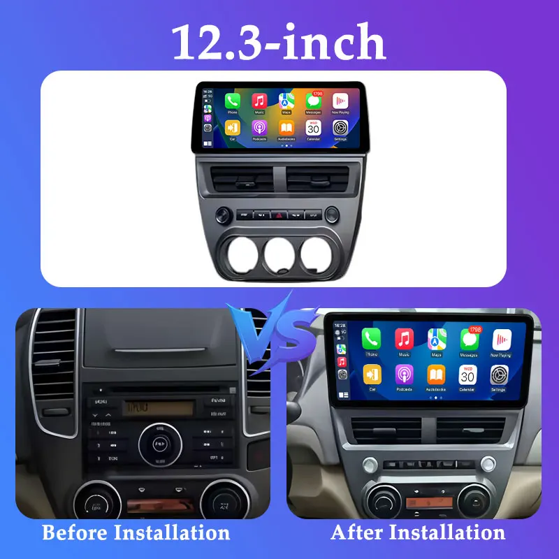 أندرويد 15 شاشة رفيعة للغاية 12.3 بوصة لنيسان سيلفي 2008 - 2012 راديو السيارة فيديو مشغل وسائط متعددة لاسلكي CarPlay GPS Navi