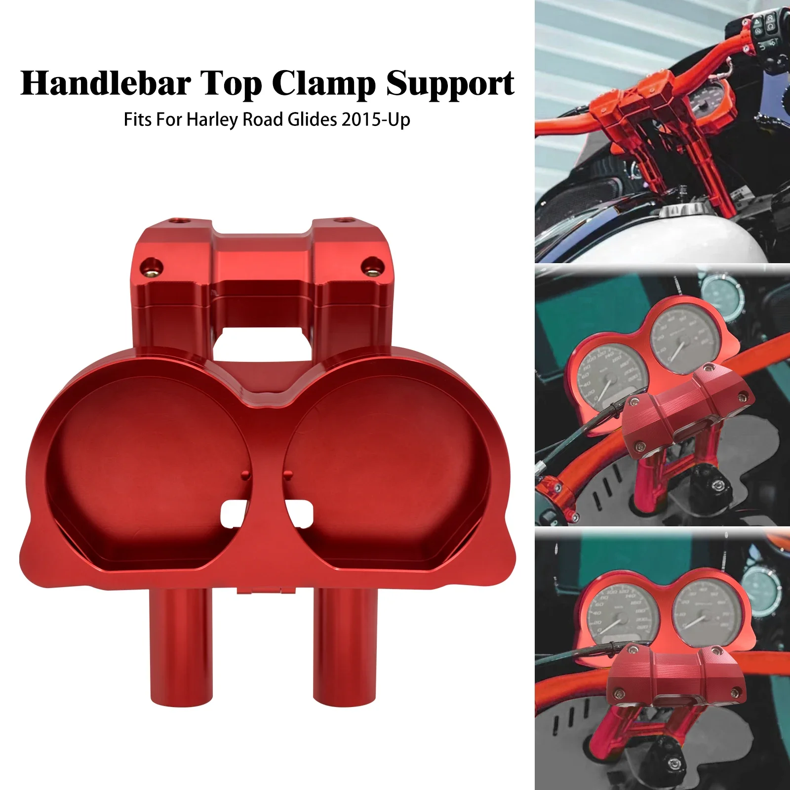 Motorcycle Instrument Handlebar Control Bracket Handlebar Top Clamp Support Kit For Harley Touring Road Glide FLTRX 2015-2023