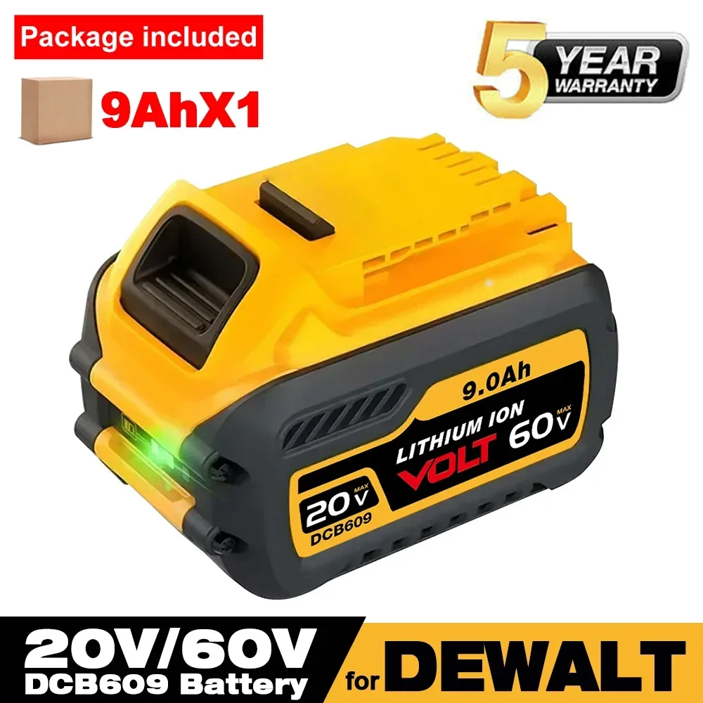 

Original for 60V DEWALT 9AH 12AH 18AH DCB609 18V 20V lithium-ion battery for Dewalt DCB206 DCB205 DCB204 DCB609 DCB184 DCB200