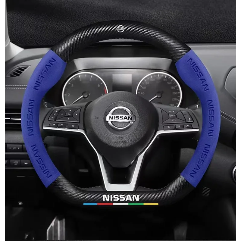 Car Steering Wheel Cover For Nissan 350z 370z altima Armada Frontier Kicks Leaf nismo pulsar Qashqai J10 J11 Juke Murano Teana view 5