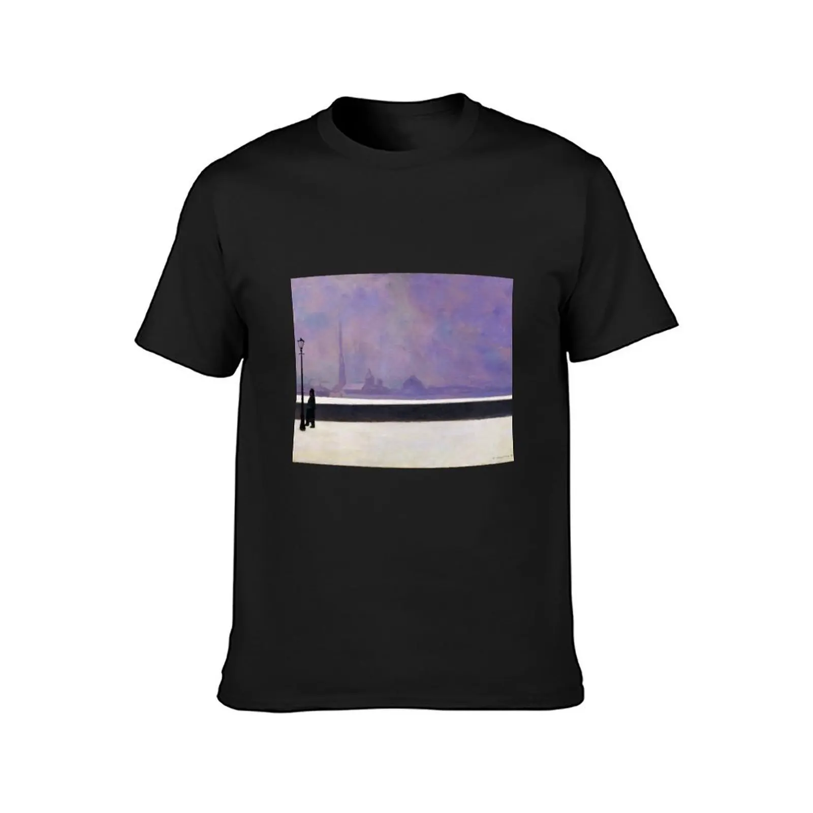 Felix Vallotton -La Néva, Brume Légère (new color editing) T-Shirt quick drying tees summer top mens tall t shirts