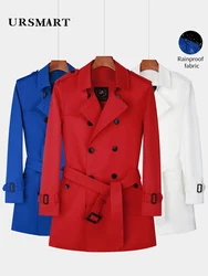 Medium and long trench coat men's double breasted windbreaker detachable thickened down liner custom red fashion coat mens