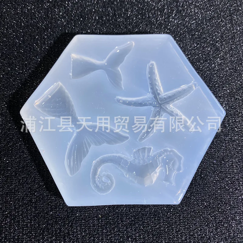 Ocean Series Decoration Large and Small Fishtail Seahorse Starfish Mold Table Decoration Keychain Resin Molds Silicon Moulds