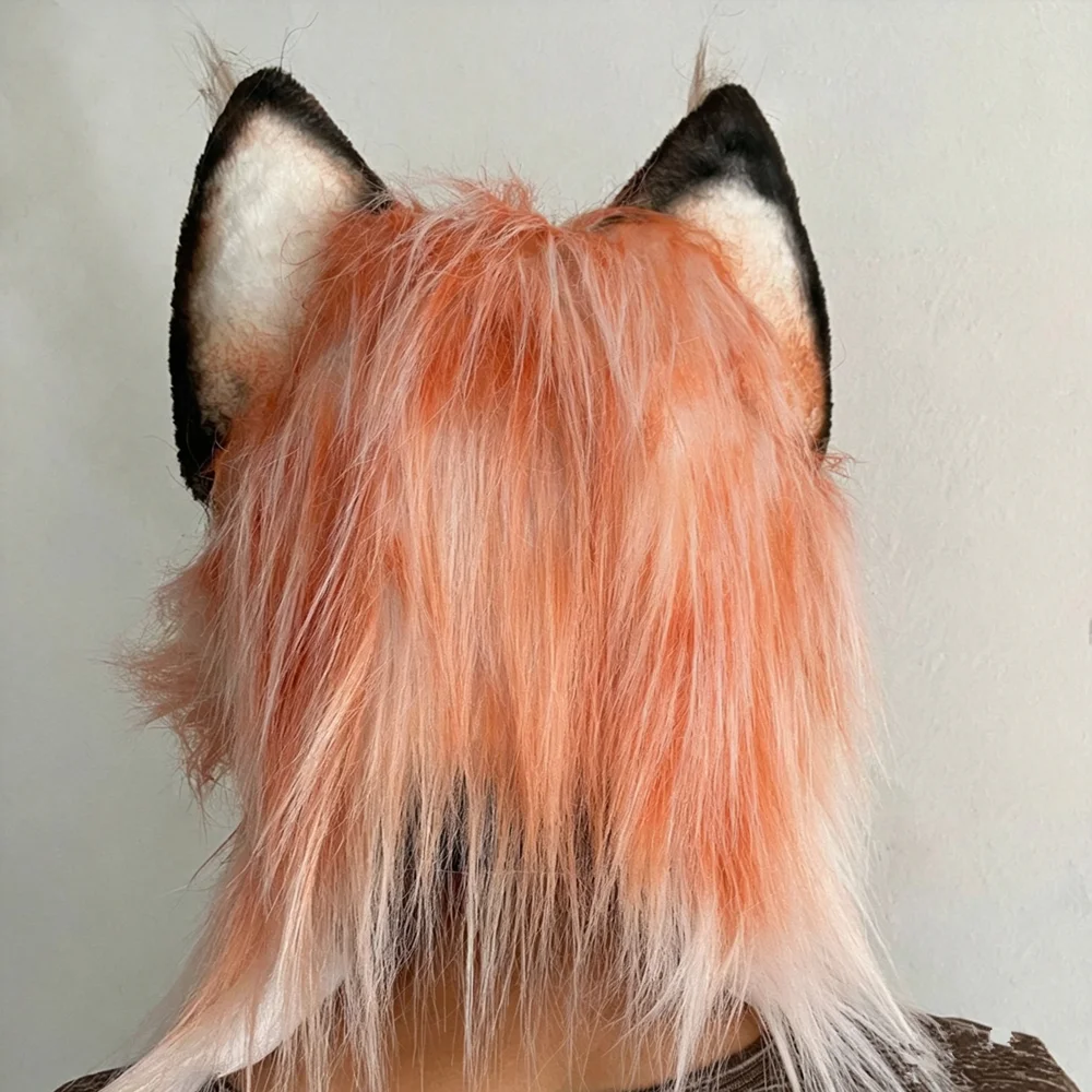 Pelzige Hundemaske Tier Wolf Ganzkopf für Halloween-Party Kostüm Cosplay Frauen Männer – Detail 5