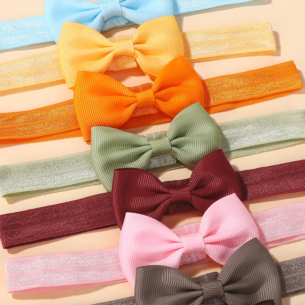 10 Teile/satz Klassische Baby Bögen Stirnband für Mädchen Einfarbig Herbst Winter Band Haarband Infant Headwear Kinder Haar Zubehör – Detail 5