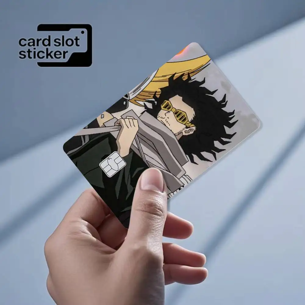 Anime Cartoon Eraser Head  Credit Card HD Stickers Small Chip Waterproof Sticker Game Card Decal Gift