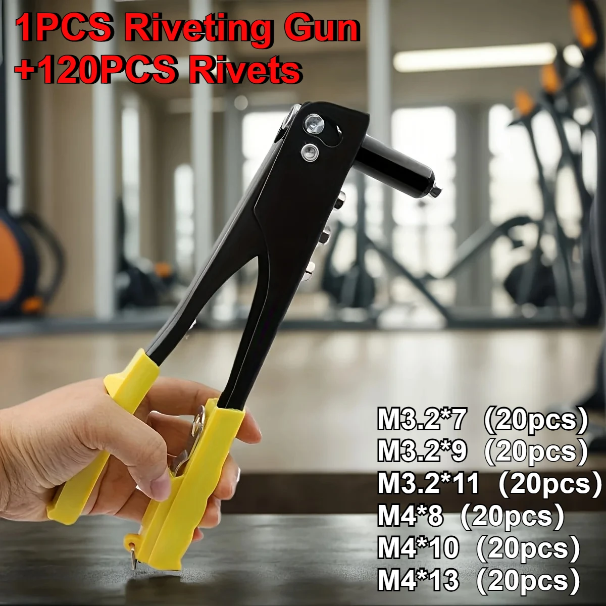 120PCS Hand Riveter Gun Set Heavy Duty Blind Rivet Pliers With Rivets For Automotive Repair And DIY Household Work