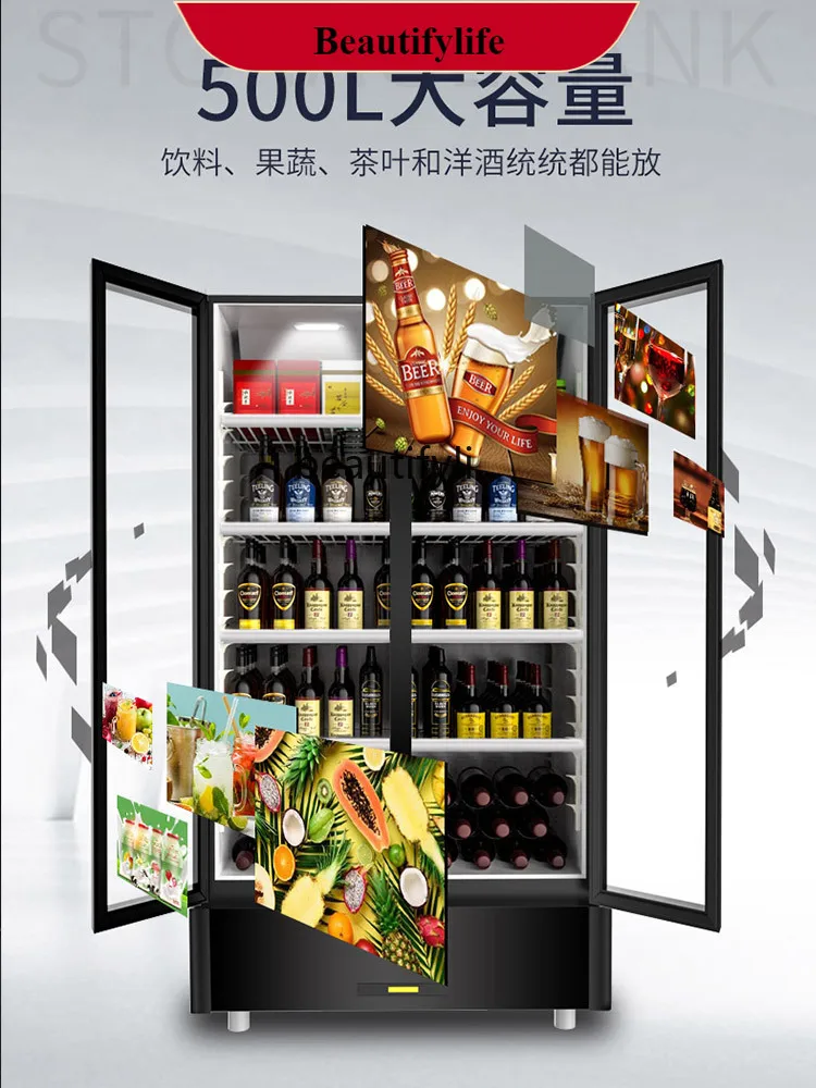 

E132 Display Refrigerated Fresh Cabinet Commercial Freezer Single Door Beverage Cabinet Double Door Refrigerator