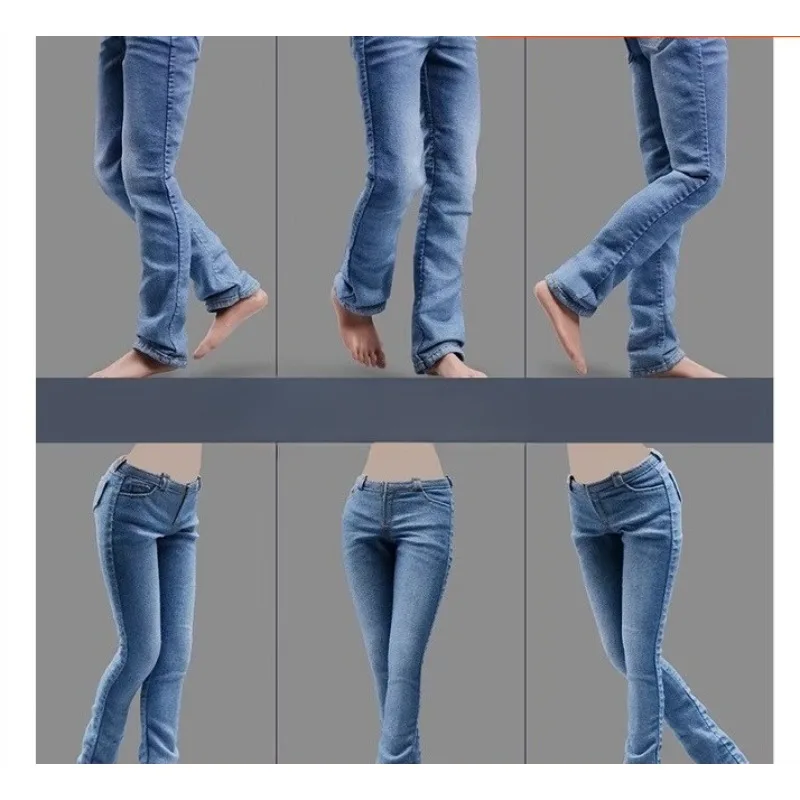 Jeans réalistes délavés à Texture Vintage, Styles masculins et féminins, pantalons Slim Fit, modèle de vêtements pour figurines de poupée de 12 pouces, échelle 1/6