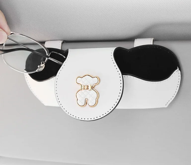 NEW Multi-functional car mounted Sunglasses clip Storage Bag Glasses Pouch Car Glasses Clip  Women Gift B2