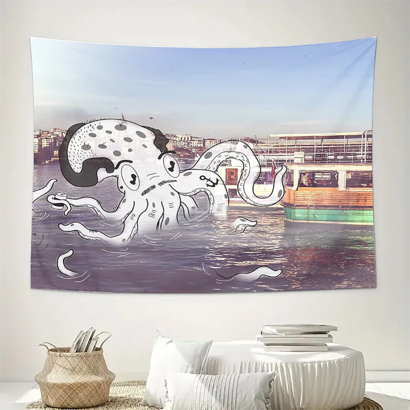 unframed Ocean Tentacle Tapestry Wall Hanging Anime Decor Room Aesthetic Vaporwave Dark Academia Gothic Wall Art Home Decor Gift