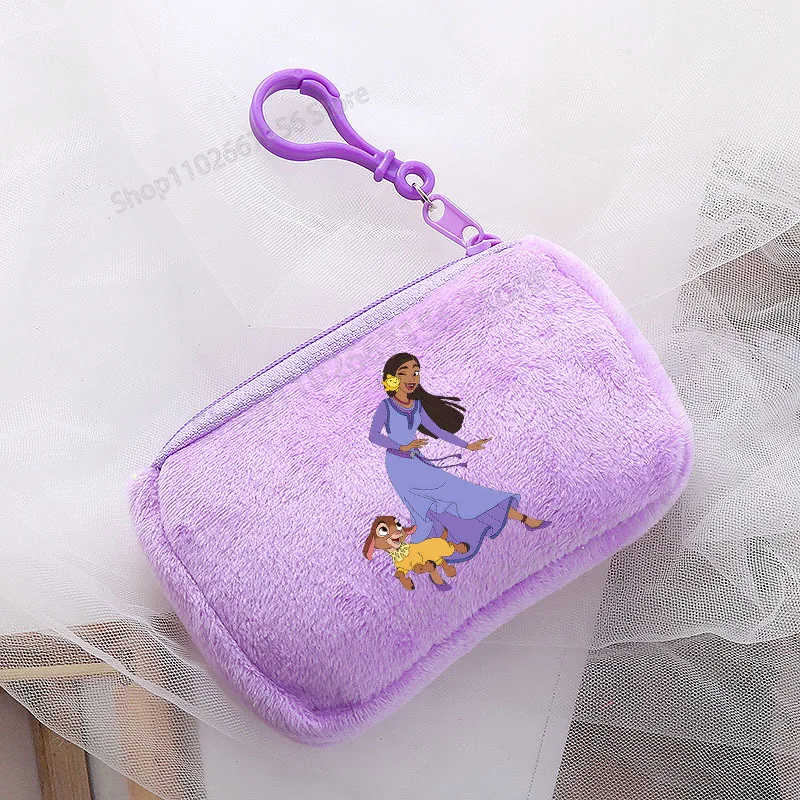 Disney Wish Coin Purses Anime Kawaii Stars Plushies Wallets Keychains Woman Mini Fashion Pocketbooks Money Bags Girls Gifts