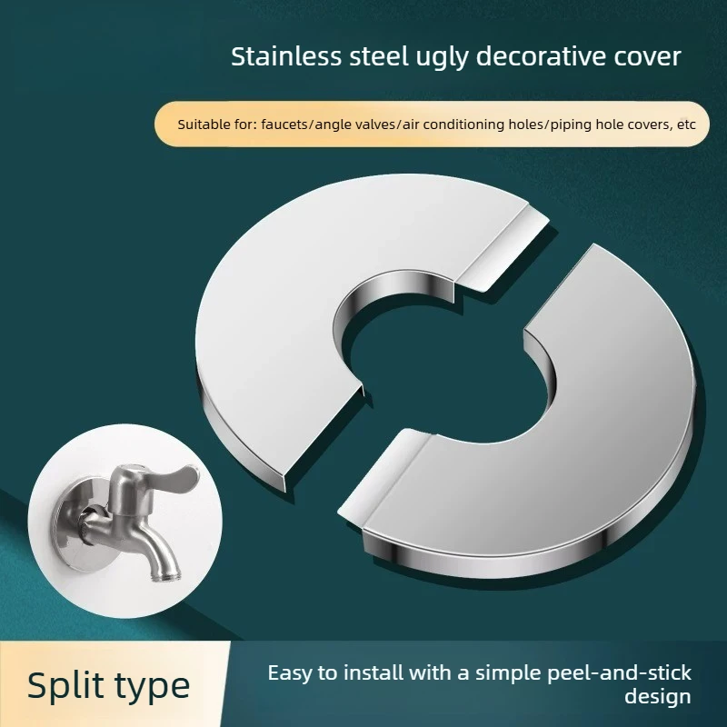 Faucet Triangle Valve Stainless Steel Decorative Cover, Split Water Pipe Pipe Pipe Cover