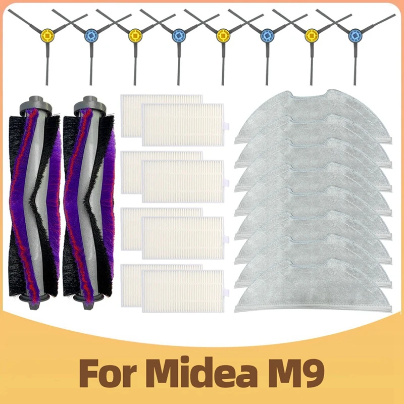 26PCS For Midea M9 / Eureka Nere10s E10S / ETA Aurum PRO 6241 Robot Vacuum Replacement Main Side Mop Cloth Filter Parts