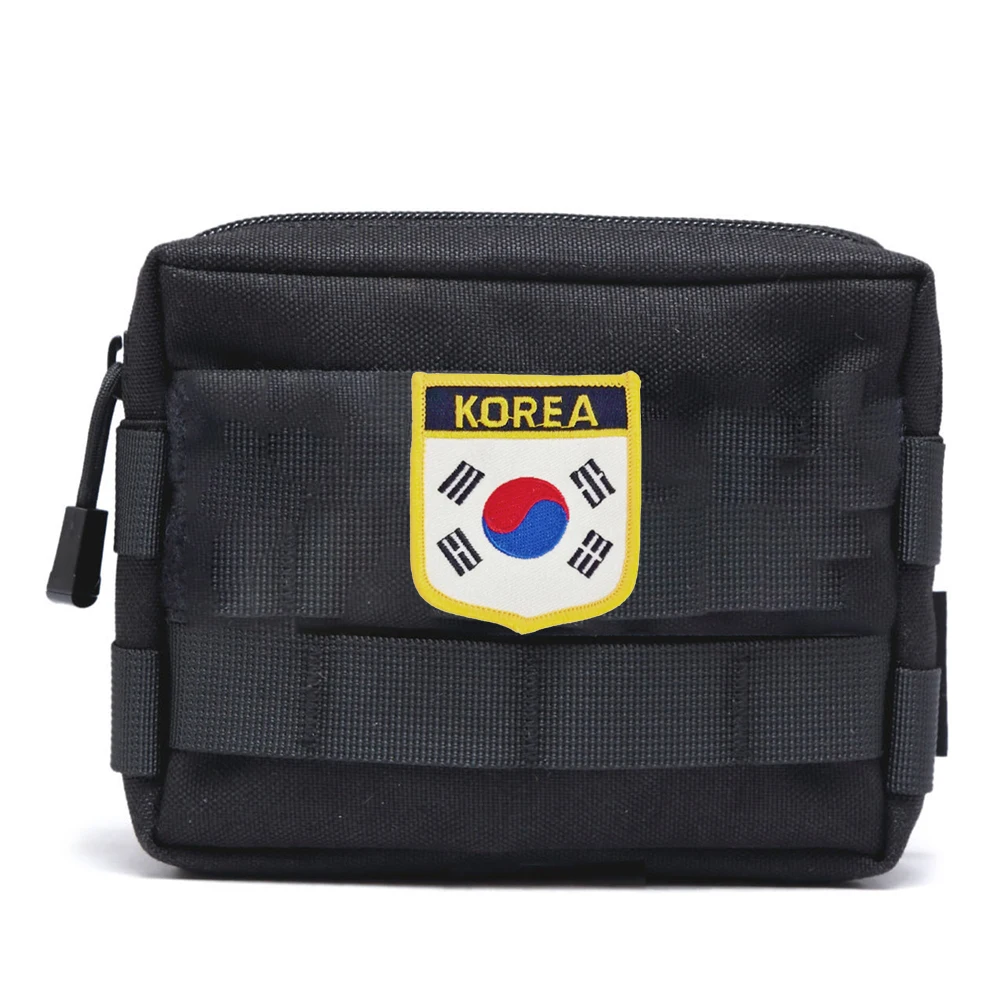 National Flag Shield Embroidery Patch Badge All Over the World 6*7cm KOREA KUWAIT LAOS LEBANON LITHUANIA  LUXEMBOURG MADAGASCAR