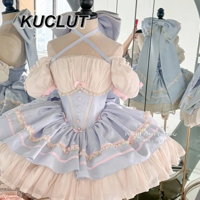 

Fashion Lady Lolita Dress Birthday Princess Sweet and Cute Ball Gown Fashion Summer Women's Elegant Short Dresses 2025 New