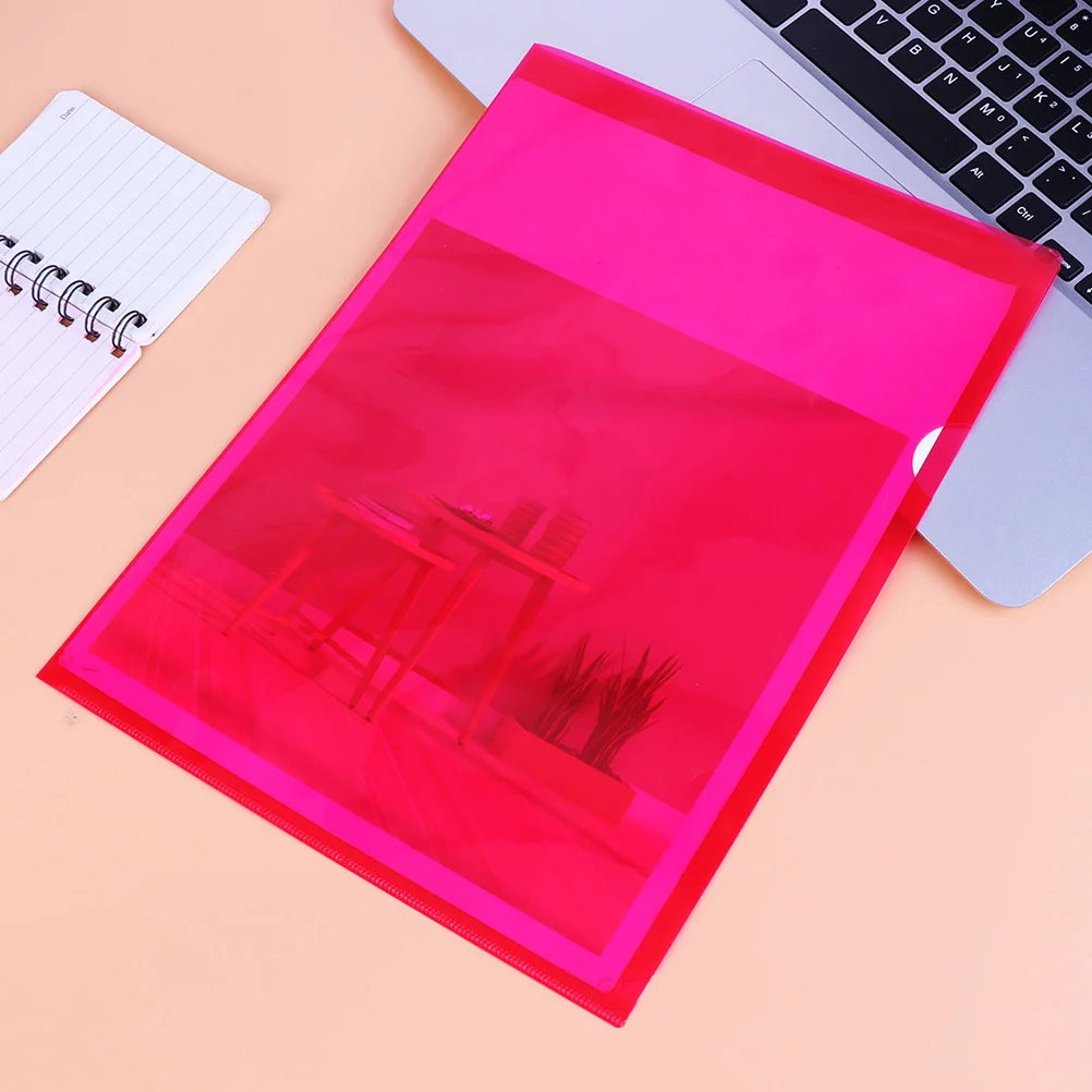 

10Pcs A4 File Folder Plastic Sleeves Clear Document Organizer L Shaped Sheet Protectors for School Office Home Use