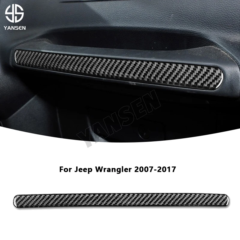 

Car Co-pilot Glove Box Trim Strip Cover Carbon Fiber Sticker For Jeep Wrangler JK 2011-2017 Interior Decoration