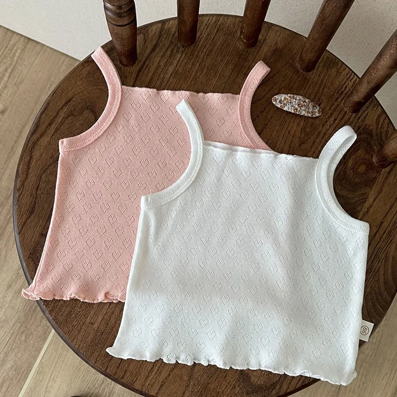 

Kids Sleeveless Cotton Solid Color Vest Newborn Baby Girls T-shirt Toddler Baby Girl Pullover Tops For Summer