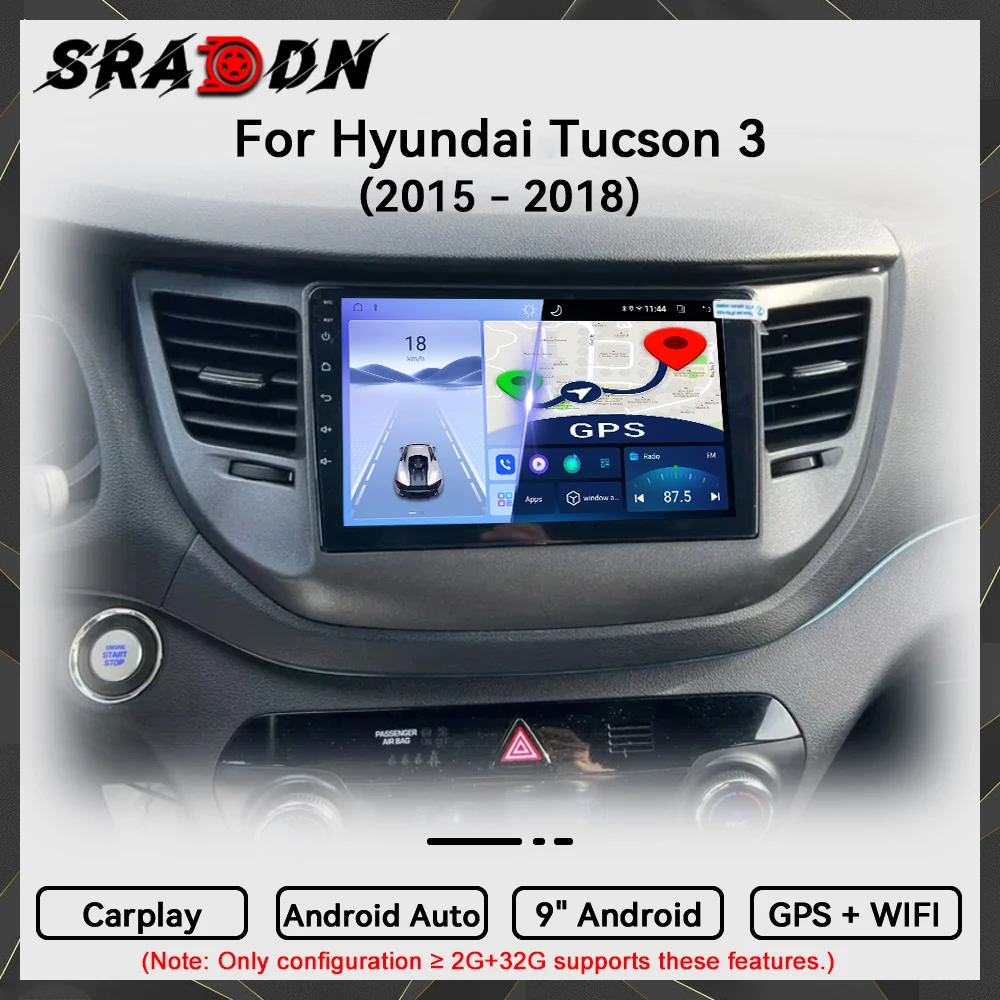 Para Hyundai Tucson 3 2015 2016 2017 2018 Android Car Radio Reproductor de video multimedia automotriz Navegación GPS Carplay Pantalla táctil Auto Estéreo Sistemas inteligentes