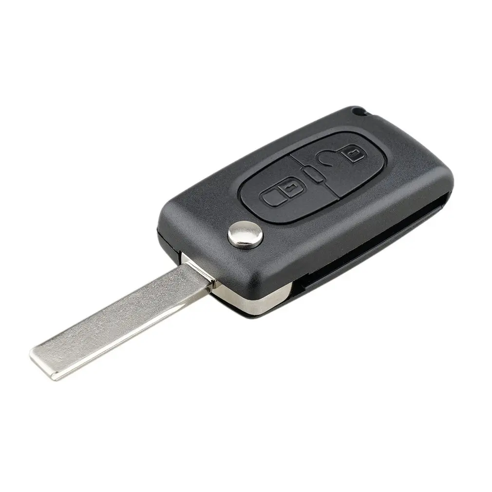 Odwróć składany klucz samochodowy Shell dla Peugeot 206 407 307 607 dla Citroen C2 C3 C4 C5 C6 berlingo obudowa pilota z kluczykiem samochodowym 2/3 przyciski