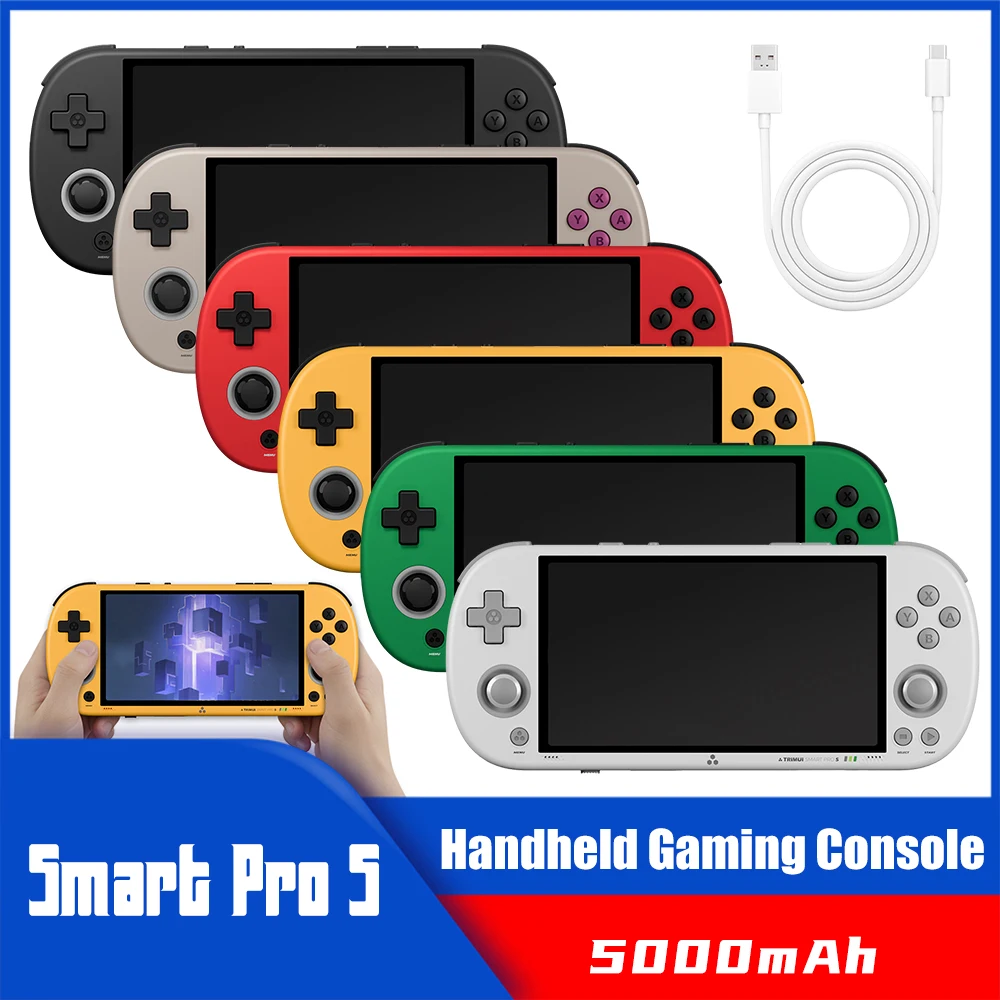 Smart Pro S Handheld Game Players Consoles 4.96'' IPS Screen 5000mAh Linux System Emulator Portable Console Retro Video