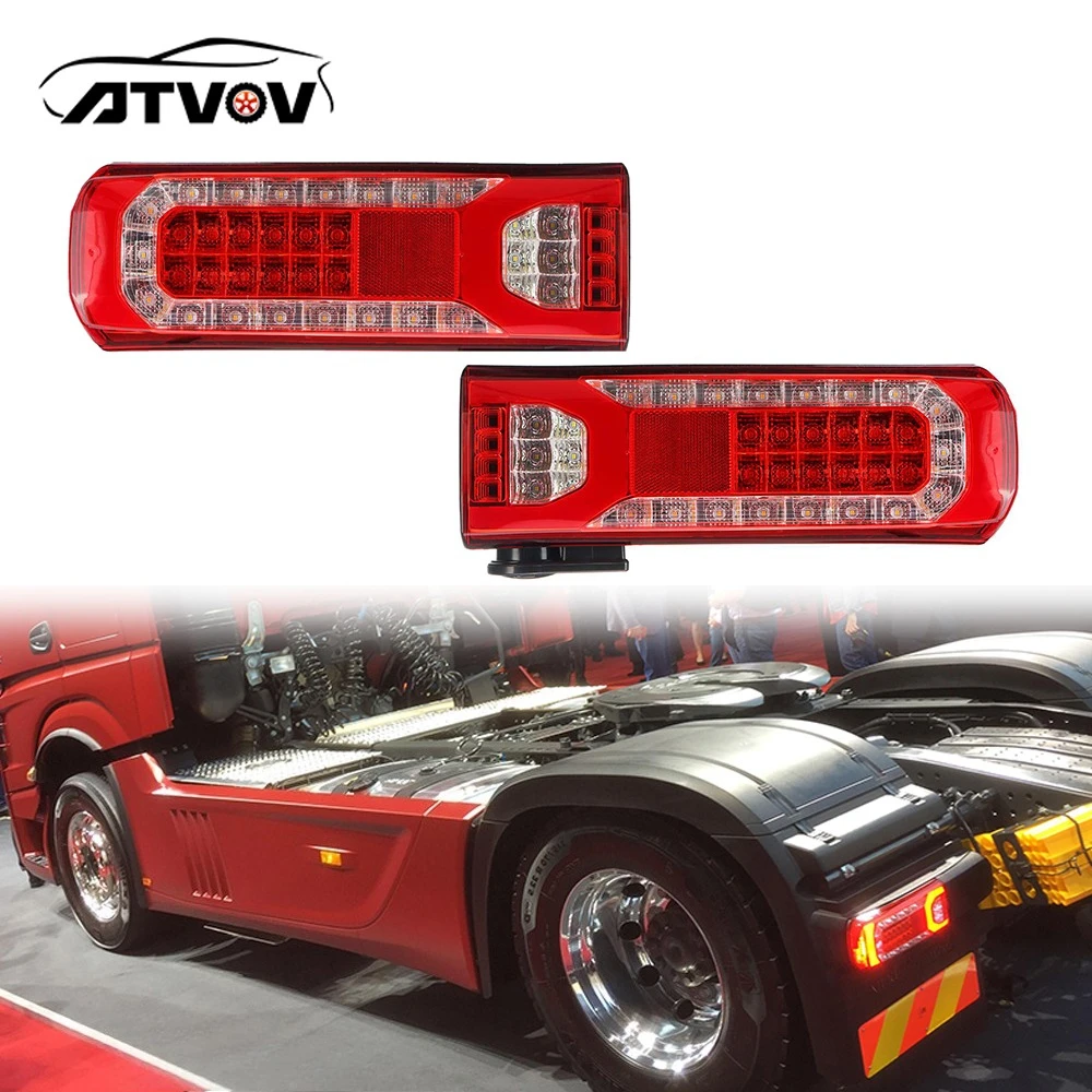 ATVOV 24V LED Rear Tail Light Reverse Bumper Brake Stop Taillight Warning Lamp For Mercedes-Benz ACTROS MP5 Truck Trailer Lorry