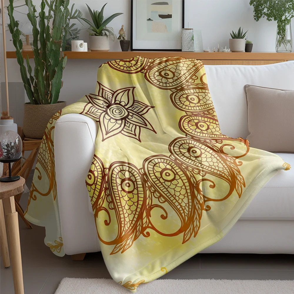Boho Mandala Floral Print Blanket Throw Cushion Cover Bedding Decorative Sofa Throw Blanket