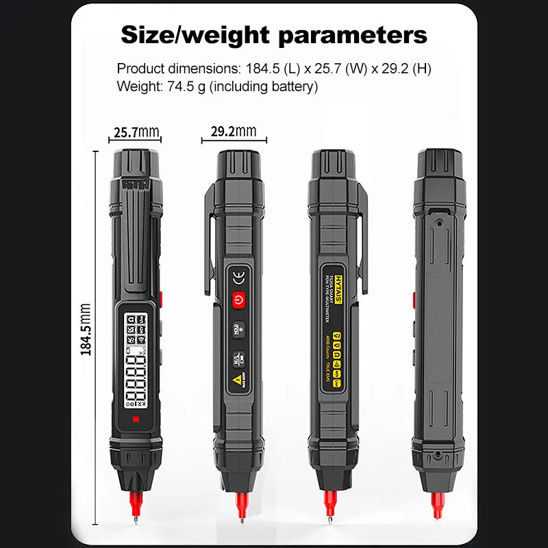 Pen Type Digital Multimeter AC DC Voltage Tester 4000 Counts Professional Current Meter Non-Contact Voltmeter Sensor Pen Test