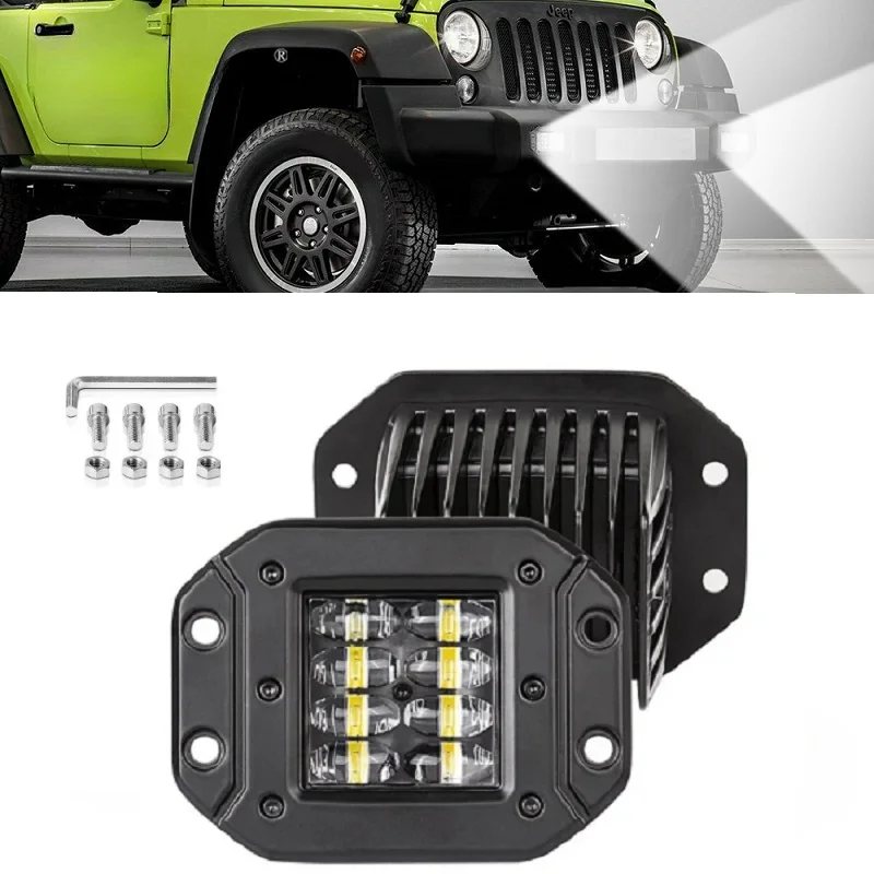 

1x 5'' Flush Mount LED Work Light Bar Off Road 12V 24V 40W Spot Beam LED Pods Light Bar for Car Truck Atv Jeep Headlight