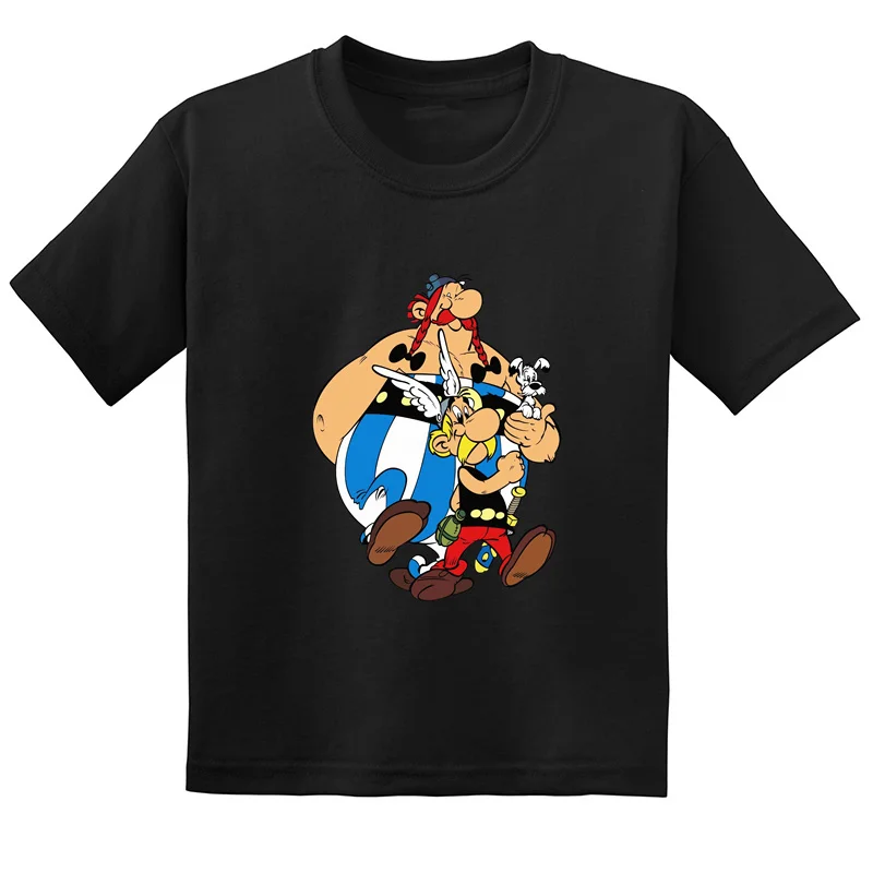 The Adventures of Asterix And Obelix Cartoon Print Funny Kids T shirt Summer Children Clothes Cotton Baby Boys Girls T-Shirts