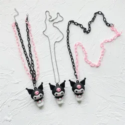 Sanrio My Melody Necklace Jewelry Cute Dark Wind Black Sweet Kuromi Girl Boy Necklace Hello Kitty Necklace Jewelry Birthday Gift