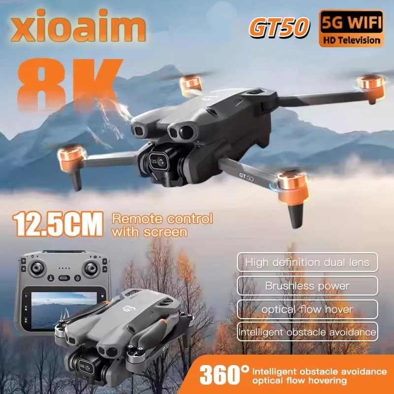 

Для Xiaomi GT50 Дрон 4,3-дюймовый экран Пульт дистанционного управления 8K Легкий складной GPS Квадрокоптер Детская игрушка для начинающих Взрослых Путешествия