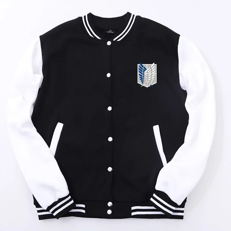 Men's Anime Cosplay Baseball Shield Uniform Loose Oversized Sportswears Pocket Jacket Men's Clothing Personality X-5XL