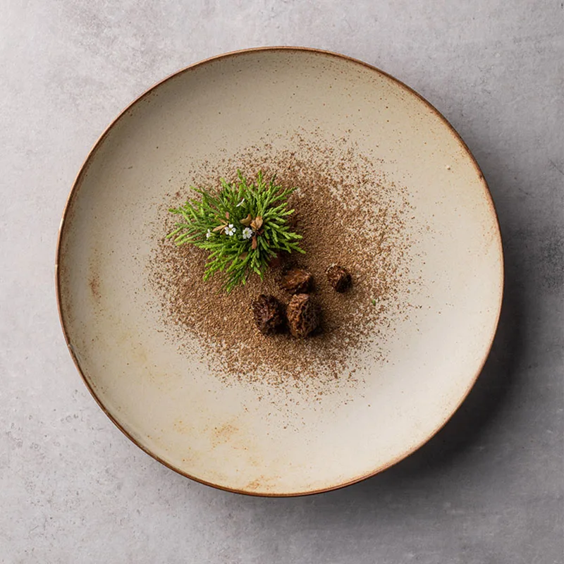 

Steak Creative Dinner Flat White Plate Ceramic Platter Western Simple Food Dishes Bowl High Temperature Resistant Home Nordic In