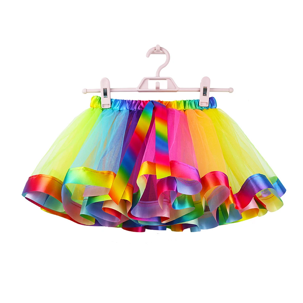 

Rainbow Tulle Skirt Tutu Dress For Women Girls Gradient Color Performance Sleepover Party Costume Cosplay Masquerade Birthday