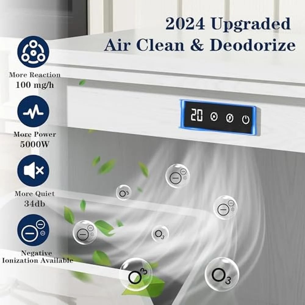 13 Gallon Tilt Out Trash Can Cabinet Kitchen Trash Cabinet Hidden Trash Can with Deodorizing & Negative Ion Pet Proof
