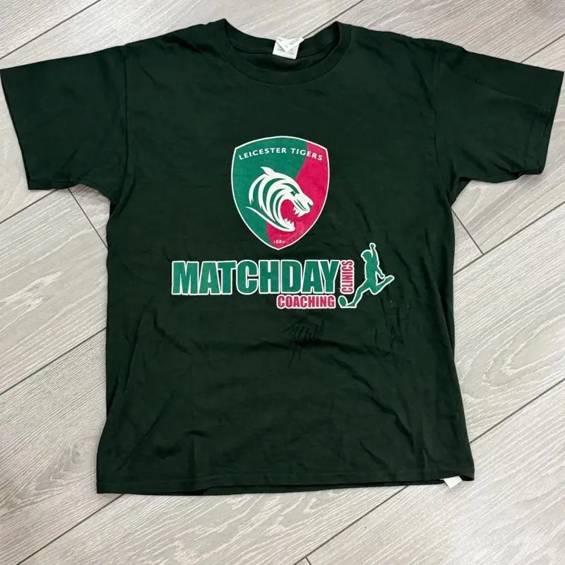 Leicester Tigers Rugby Matchday T-Shirt Signed 2 Autographs